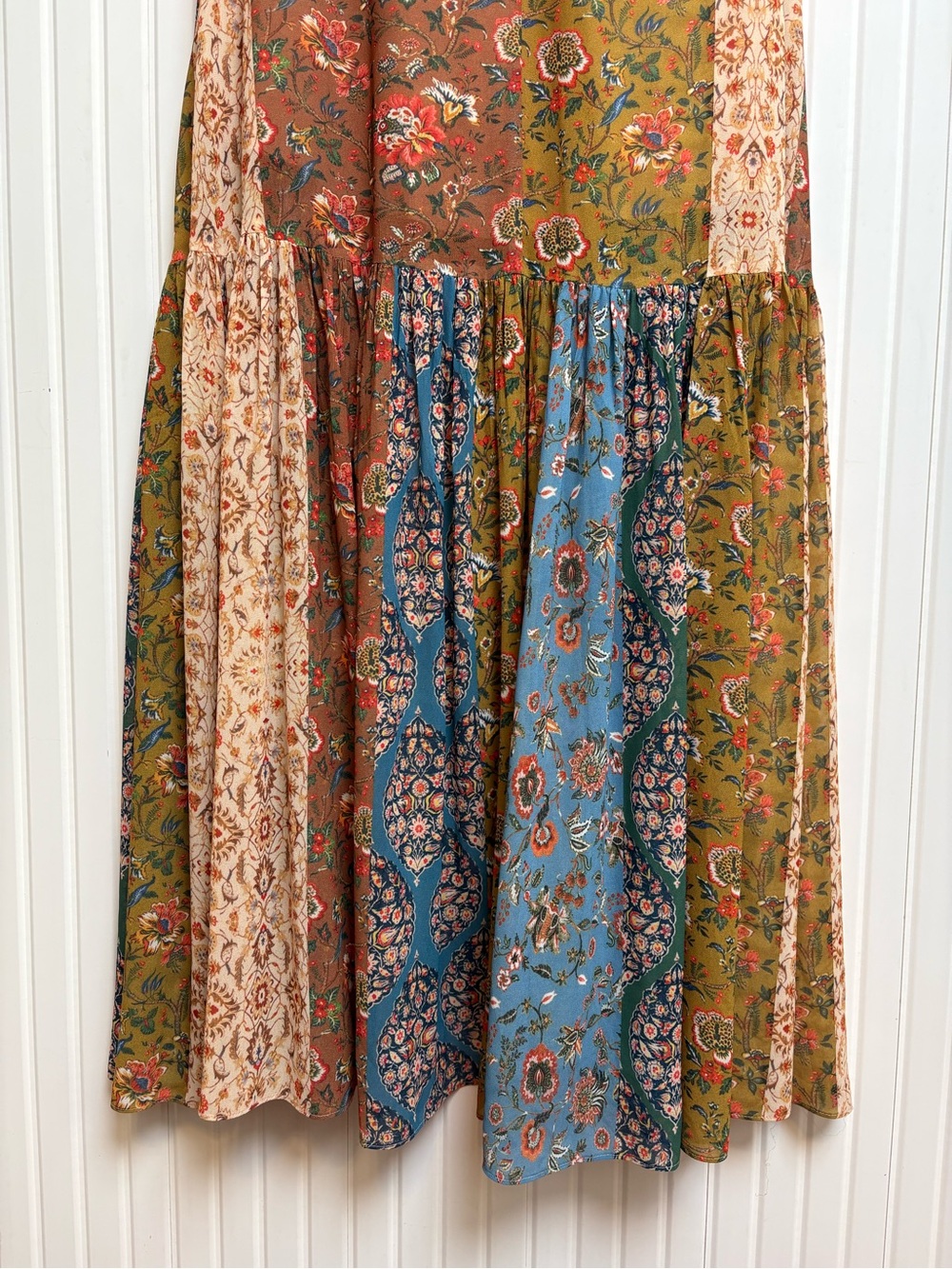 NWT Sachin Babi Patchwork Bohemian Dress 2 Floral Peasant Cottagecore Hippie - Picture 5 of 15